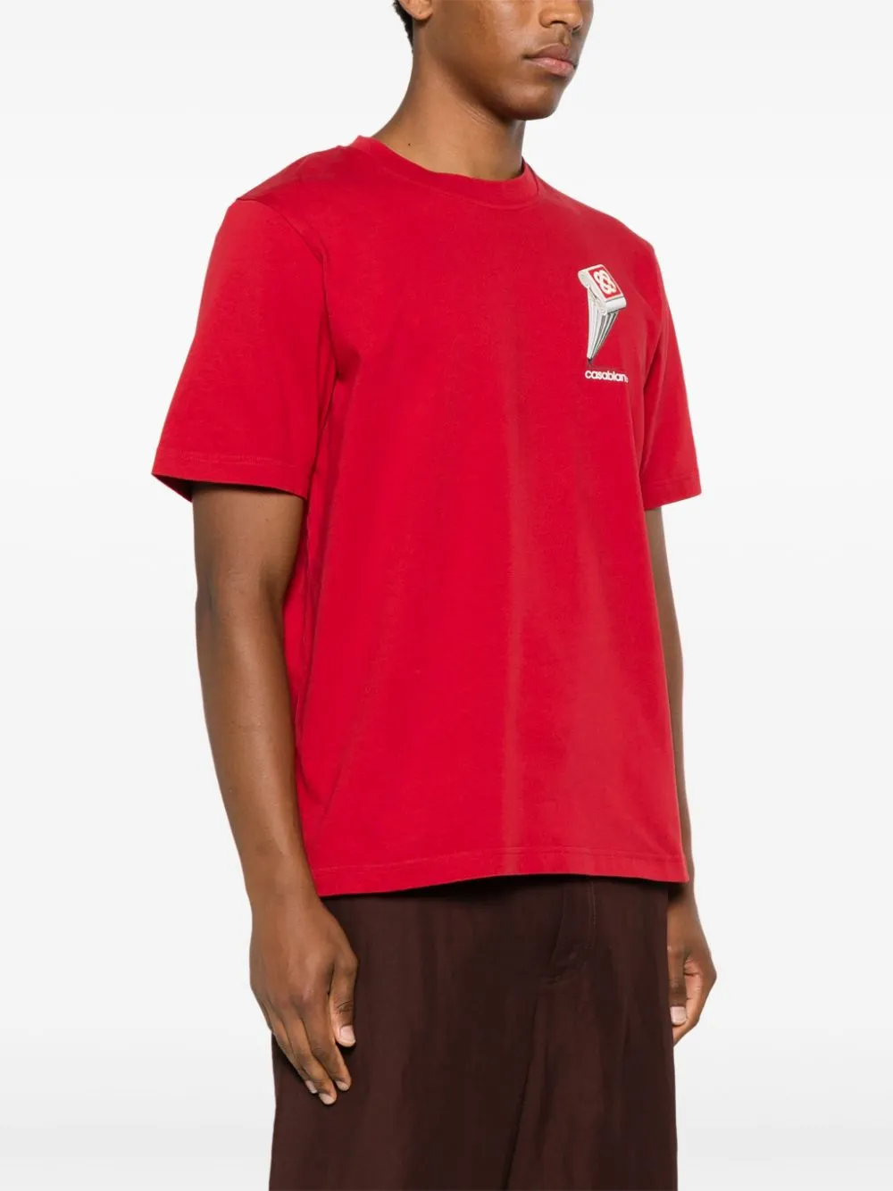 Leaning Column-print T-shirt