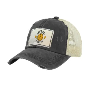 Let's Get Pickled Vintage Distressed Trucker Adult Hat