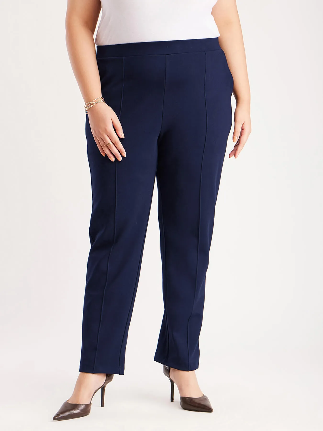LivIn X Straight Fit Pants - Navy Blue