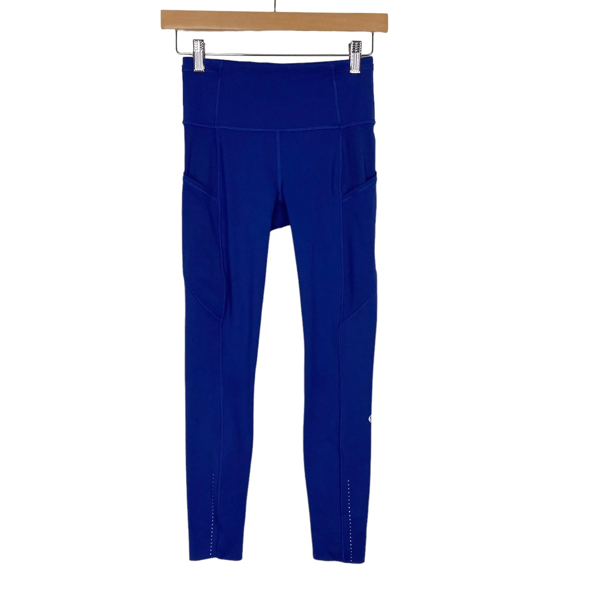 Lululemon Blue Side Pocket Reflective Dot Leggings- Size 4 (Inseam 24.5")