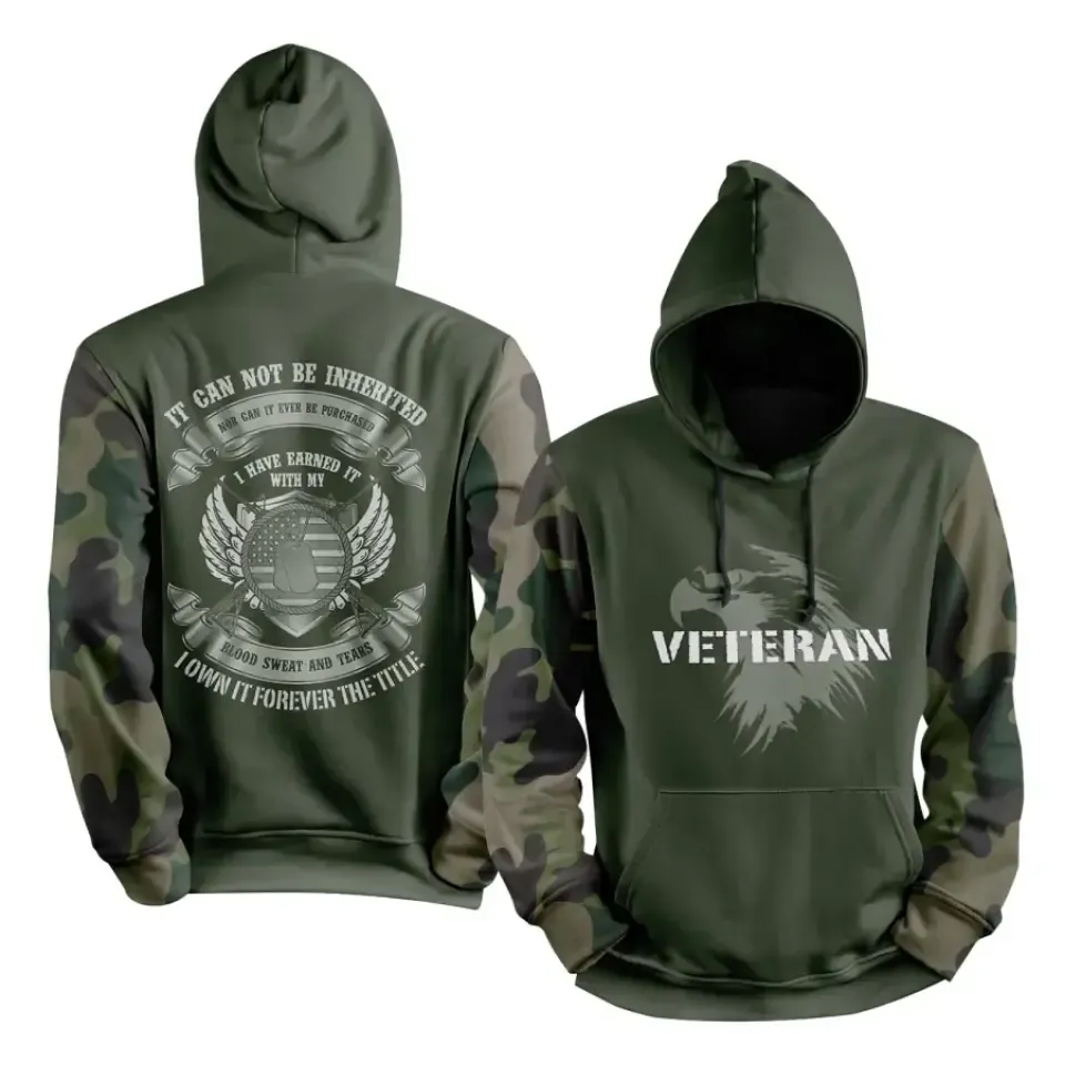 Luxury Gifts,Personalized Veteran Hoodies, Custom Army Hoodies, Patriotic Sweatshirt for Men, Women Unisex