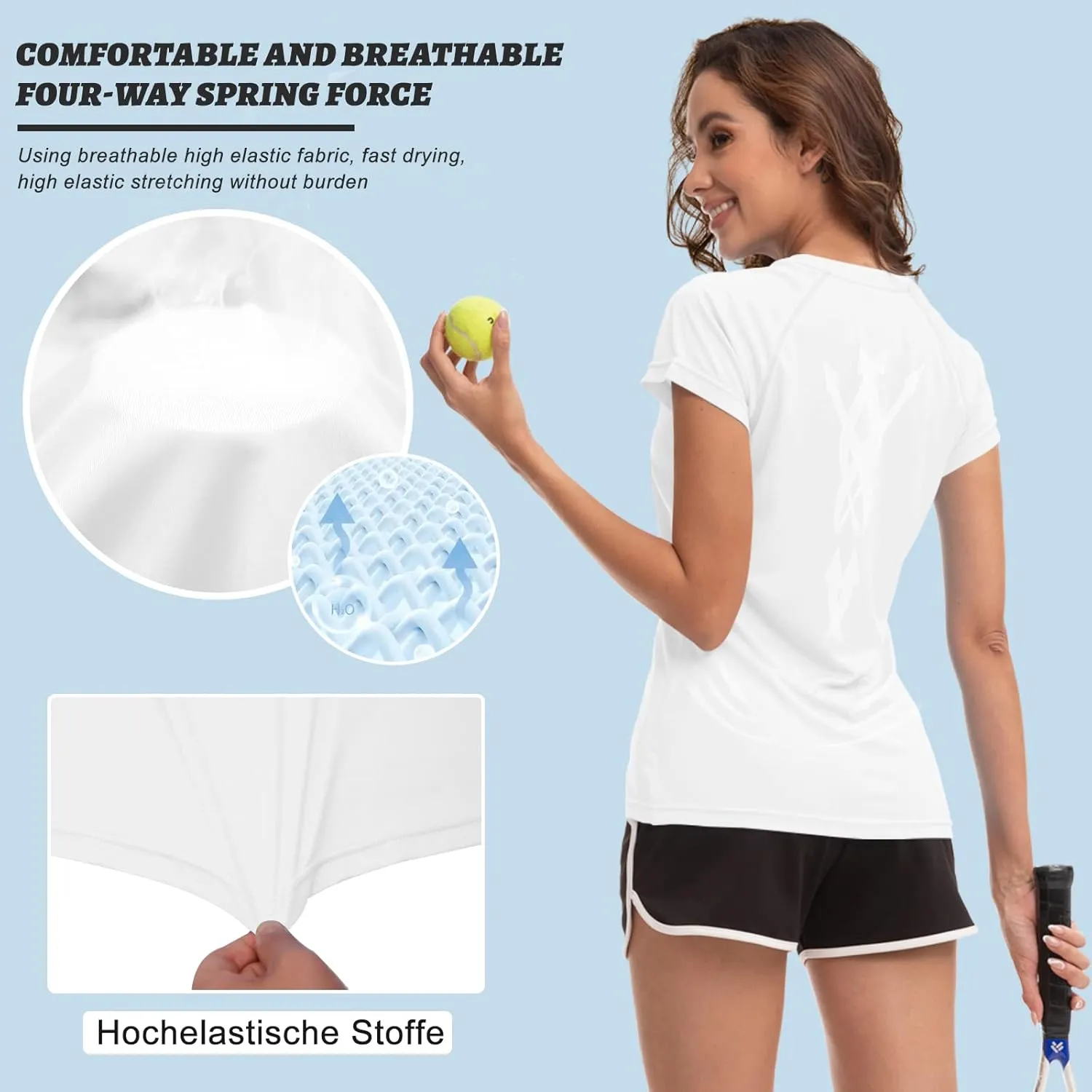 MEETWEE Women Rash Guard Short Sleeve T-Shirts Quick Dry Swim Shirt UPF 50  UV Sun Protection Lightweight Workout Swim Top