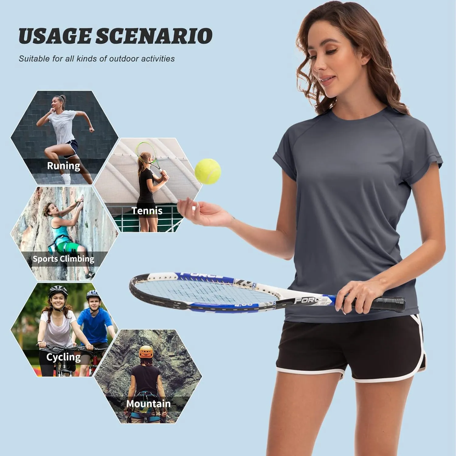 MEETWEE Women Rash Guard Short Sleeve T-Shirts Quick Dry Swim Shirt UPF 50  UV Sun Protection Lightweight Workout Swim Top