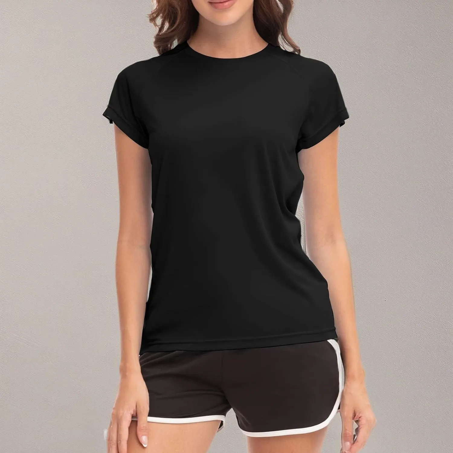 MEETWEE Women Rash Guard Short Sleeve T-Shirts Quick Dry Swim Shirt UPF 50  UV Sun Protection Lightweight Workout Swim Top