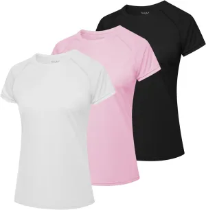 MEETWEE Women Rash Guard Short Sleeve T-Shirts Quick Dry Swim Shirt UPF 50  UV Sun Protection Lightweight Workout Swim Top