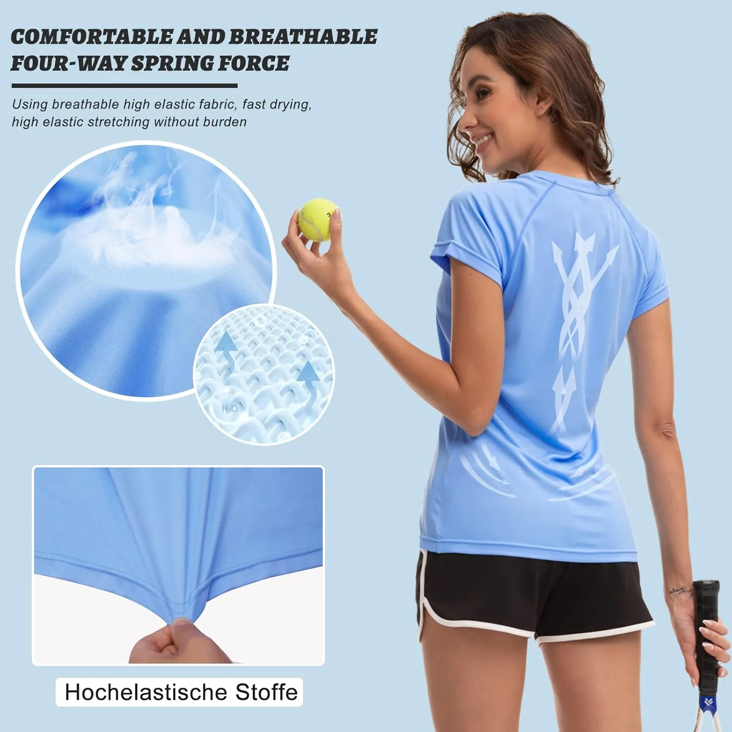MEETWEE Women Rash Guard Short Sleeve T-Shirts Quick Dry Swim Shirt UPF 50  UV Sun Protection Lightweight Workout Swim Top