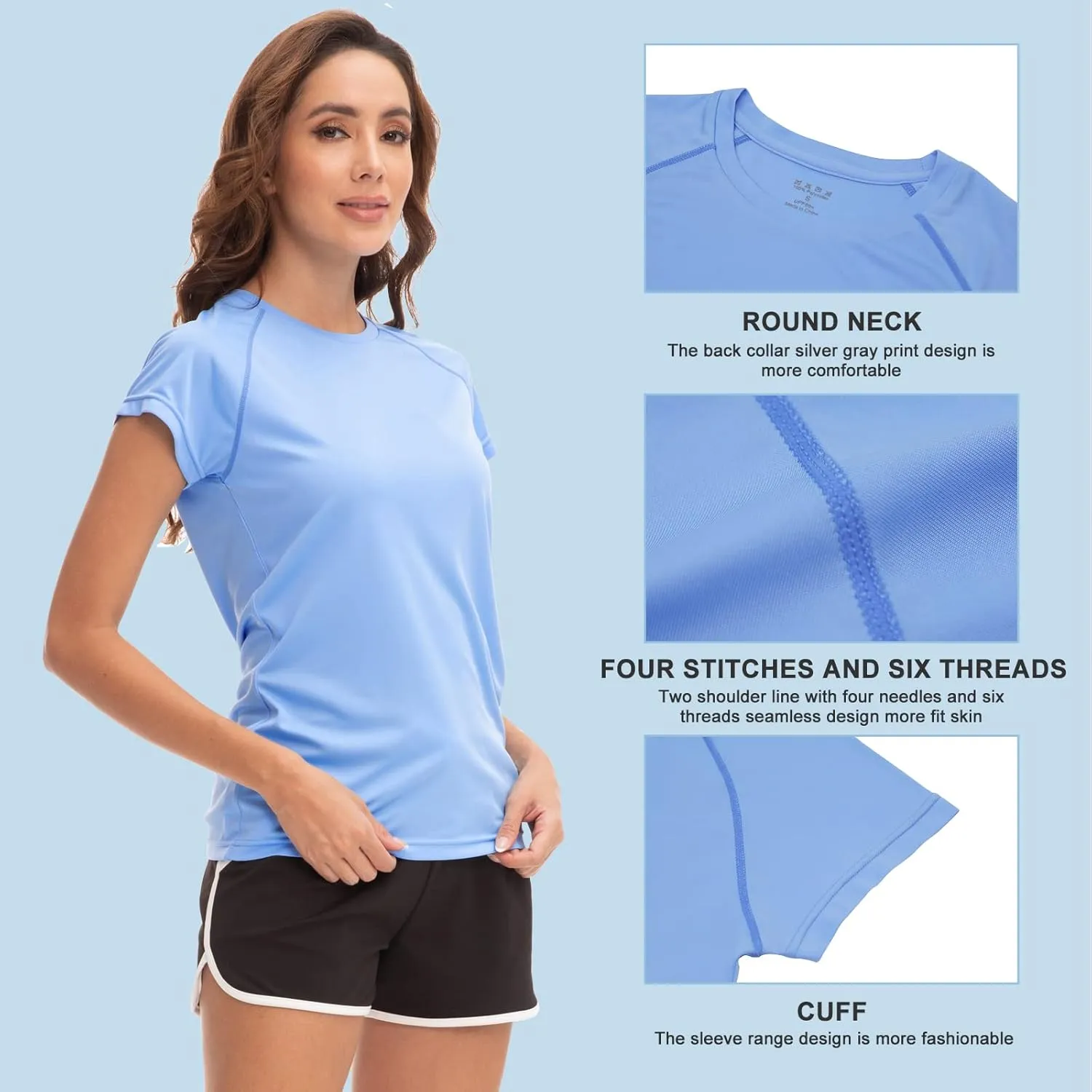 MEETWEE Women Rash Guard Short Sleeve T-Shirts Quick Dry Swim Shirt UPF 50  UV Sun Protection Lightweight Workout Swim Top