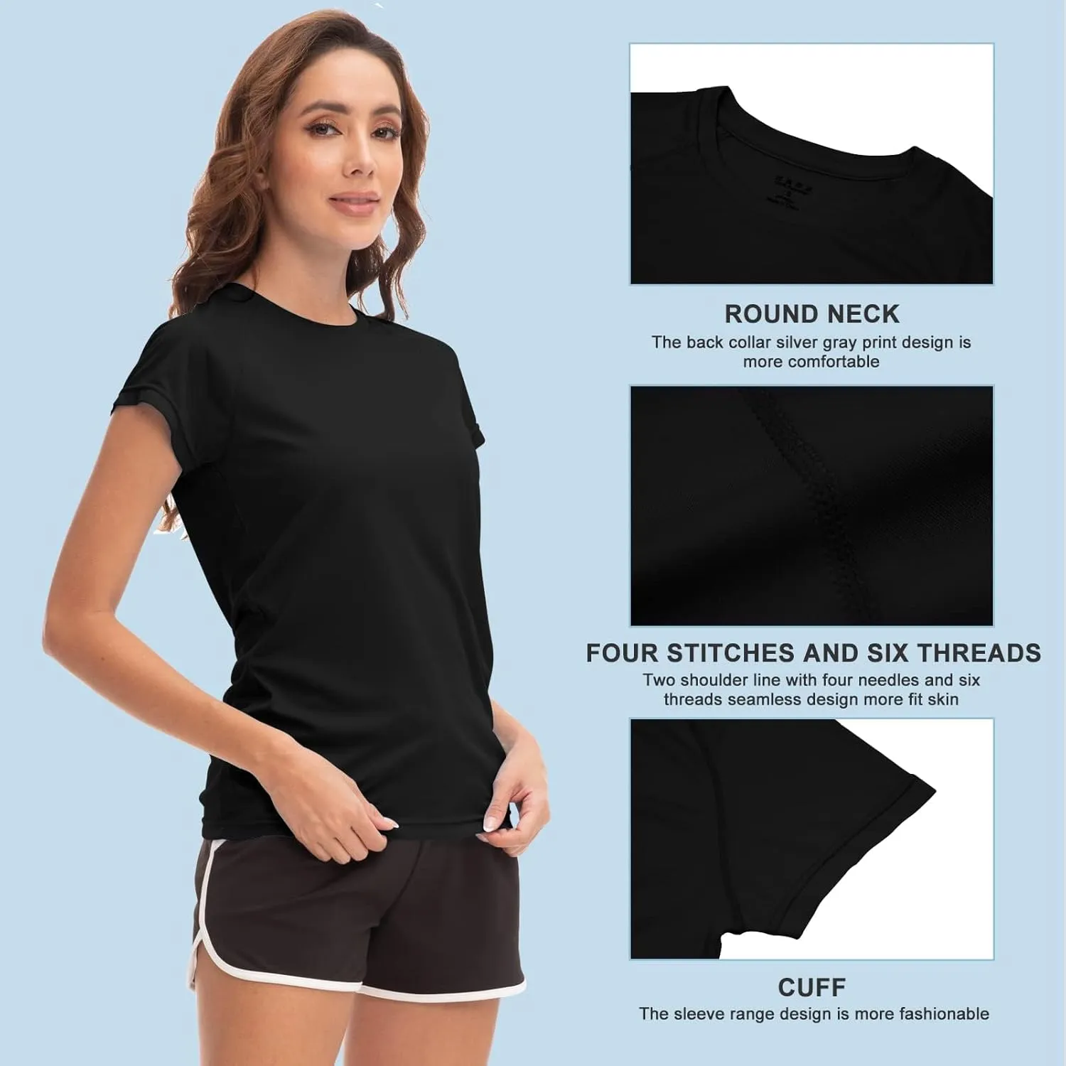 MEETWEE Women Rash Guard Short Sleeve T-Shirts Quick Dry Swim Shirt UPF 50  UV Sun Protection Lightweight Workout Swim Top