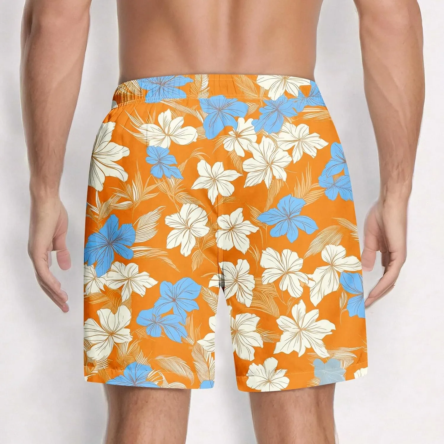 Men Swim Trunks Quick Dry Beach Swim Shorts Stretchy Board Shorts Swimsuits with Pockets