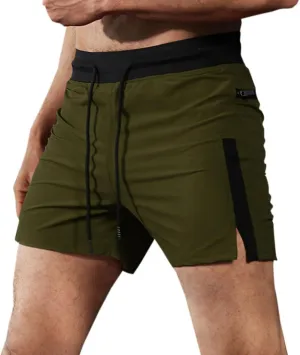 Men's Athletic Gym Shorts 5 Inch Quick Dry Drawstring Elastic Waist Stretch Workout Sports Running Shorts