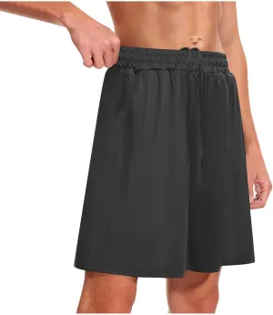 Men's Athletic Gym Shorts Solid Color Athletic Running Workout Short Pants Casual Fashion Loose Fit Quick Dry Shorts