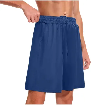 Men's Athletic Gym Shorts Solid Color Athletic Running Workout Short Pants Casual Fashion Loose Fit Quick Dry Shorts