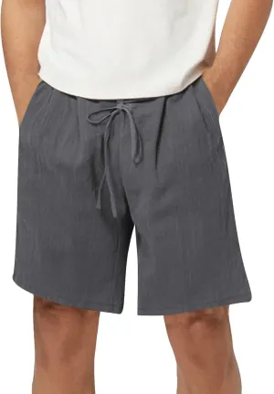 Mens Casual Gym Workout Shorts, Elastic Waist Jogger Lounge SweatShorts with Drawstring