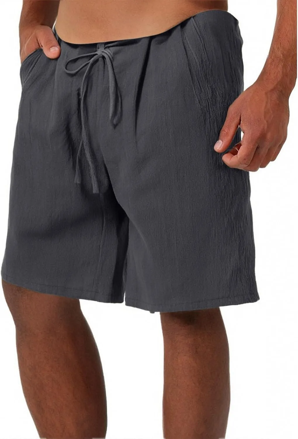 Mens Casual Gym Workout Shorts, Elastic Waist Jogger Lounge SweatShorts with Drawstring