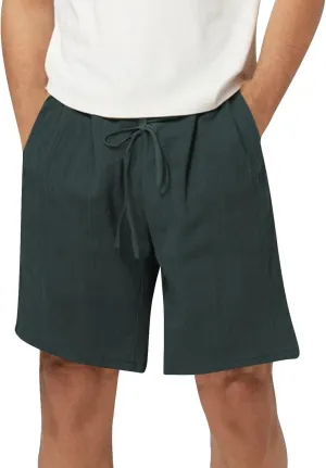 Mens Casual Gym Workout Shorts, Elastic Waist Jogger Lounge SweatShorts with Drawstring