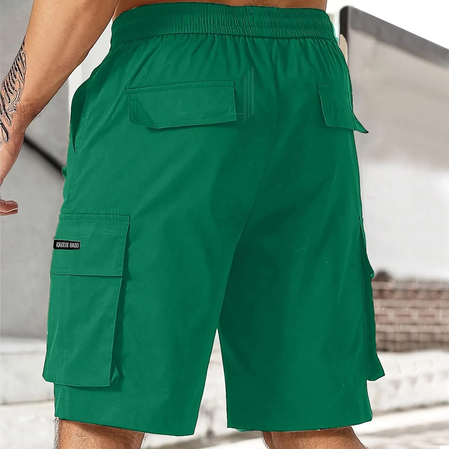 Mens Casual Gym Workout Shorts, Elastic Waist Jogger Lounge SweatShorts with Drawstring