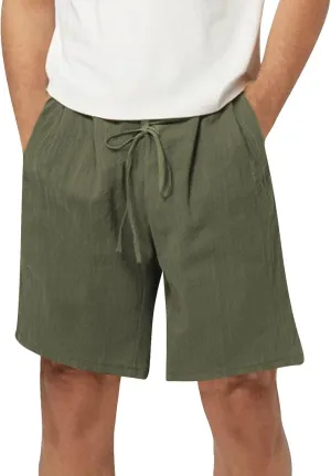 Mens Casual Gym Workout Shorts, Elastic Waist Jogger Lounge SweatShorts with Drawstring