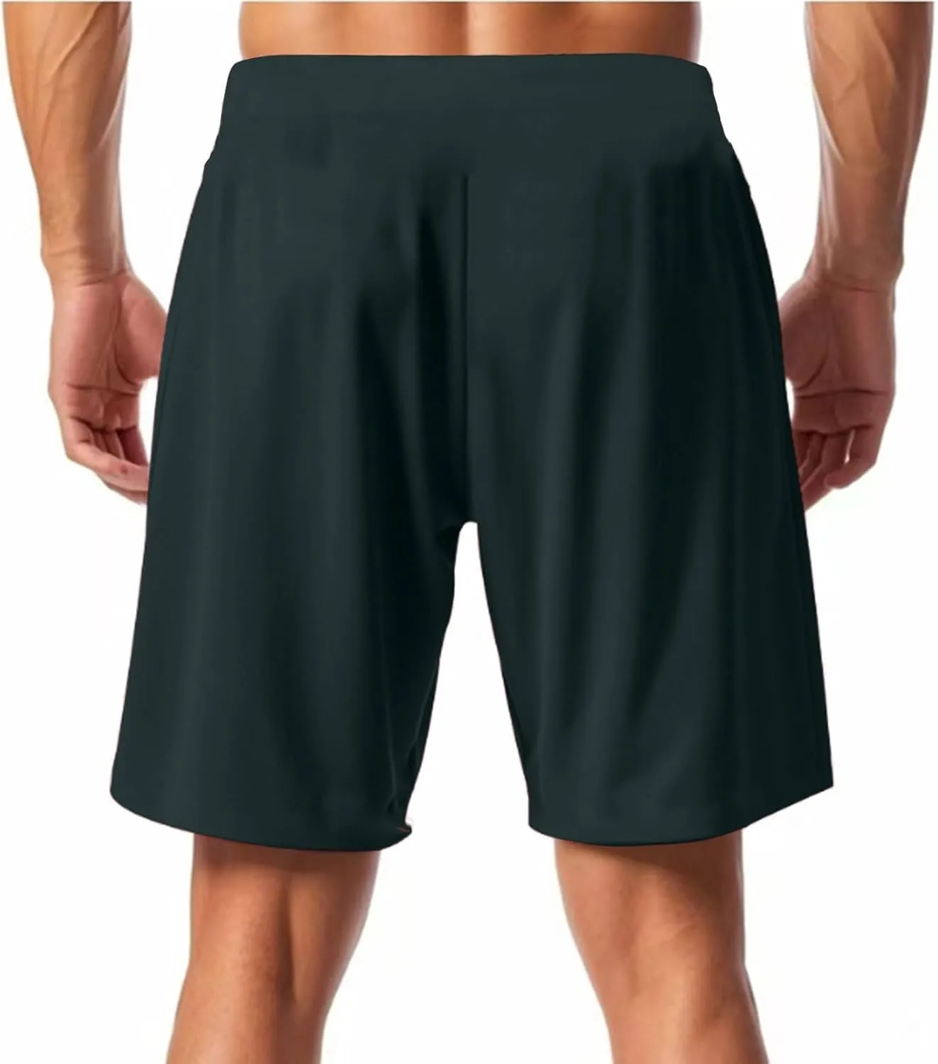 Mens Casual Gym Workout Shorts, Elastic Waist Jogger Lounge SweatShorts with Drawstring