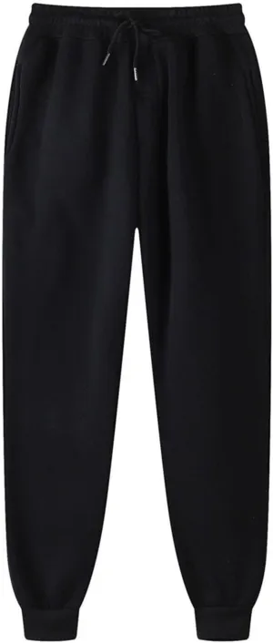 Mens Casual Joggers Pants Cotton Drawstring Cargo Pants Fashion Baggy Athletic Jogging Solid Sweatpants with Pocket