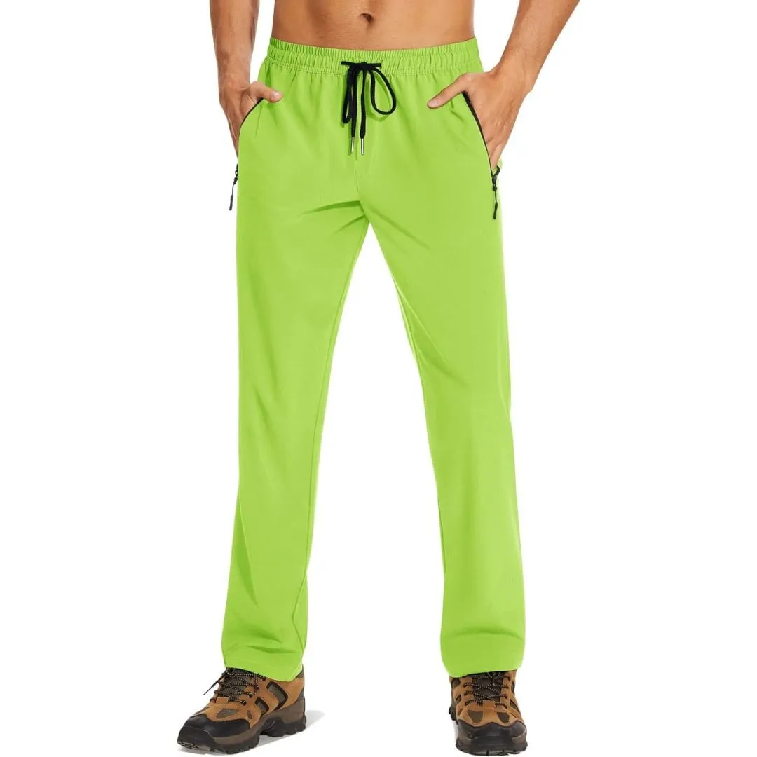 Mens Casual Pants Lightweight Quick Dry Water Resistant Joggers with Pockets