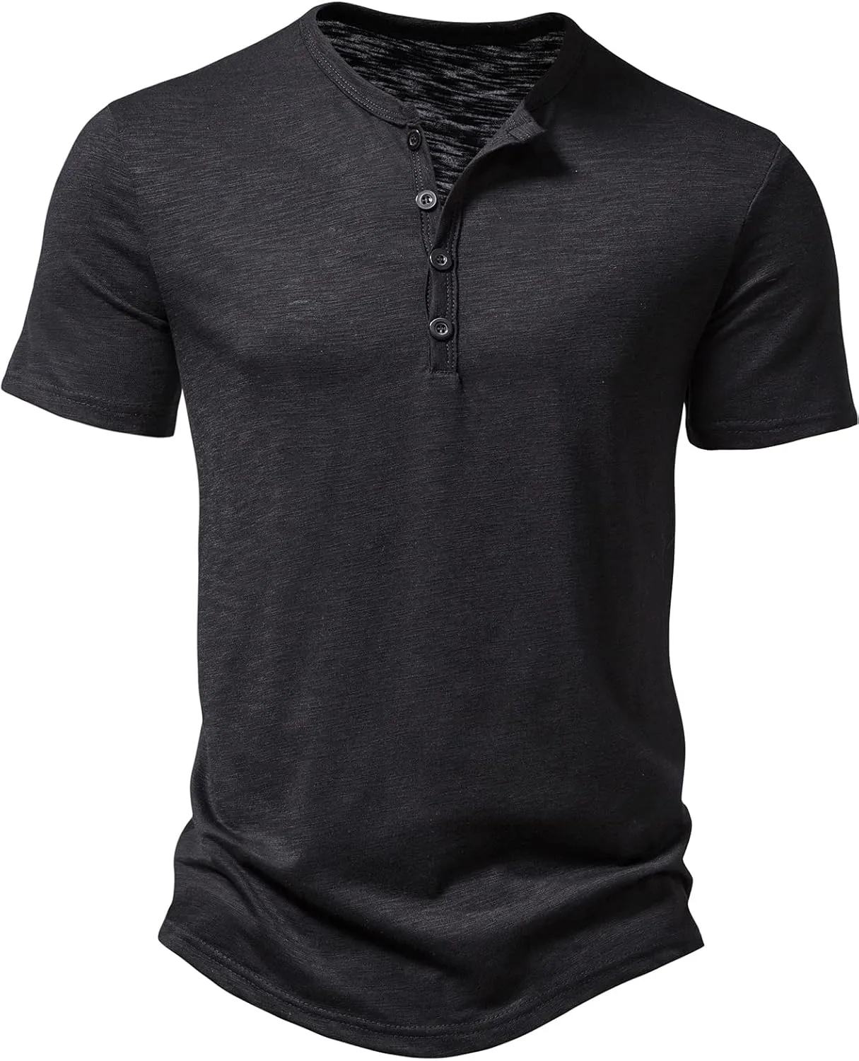 Men's Casual Stretchy Slim Fit Short Sleeve Henley Shirt