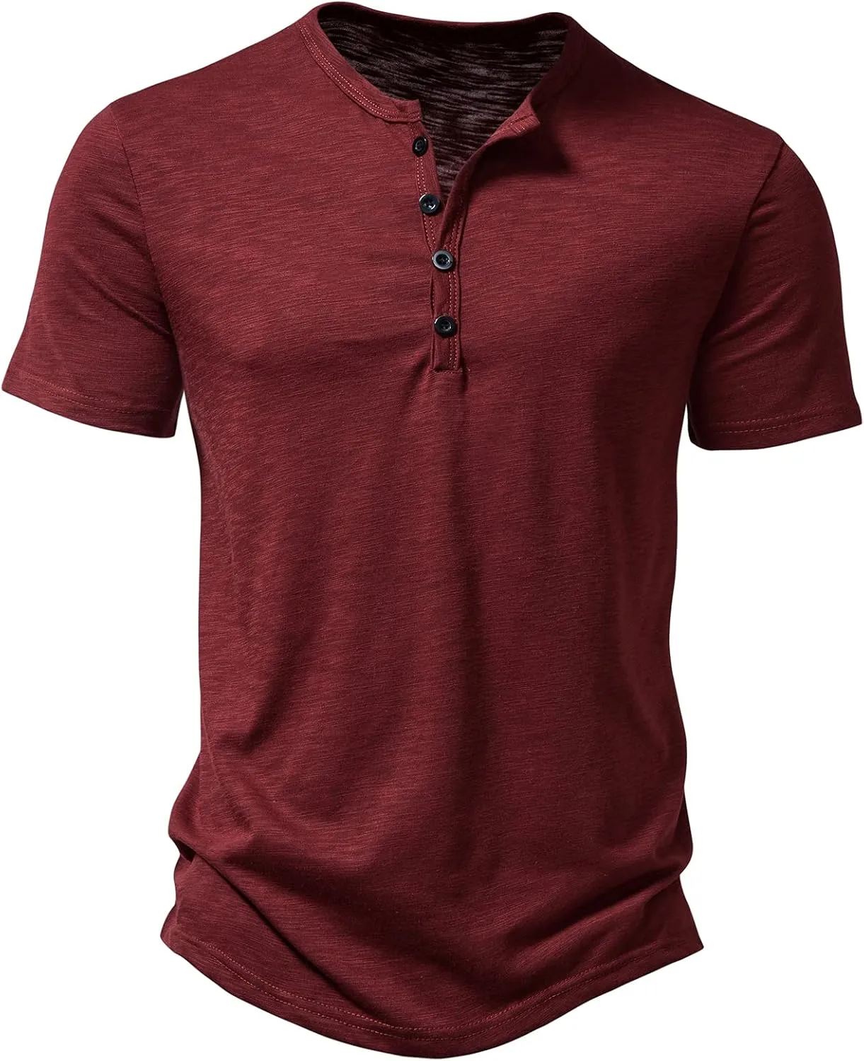 Men's Casual Stretchy Slim Fit Short Sleeve Henley Shirt