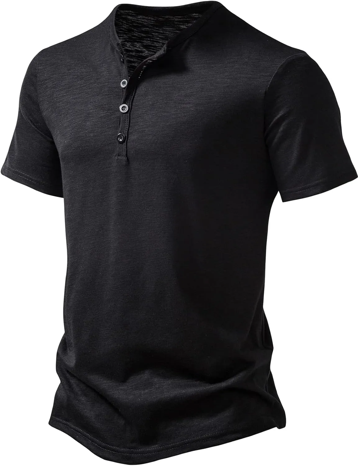 Men's Casual Stretchy Slim Fit Short Sleeve Henley Shirt