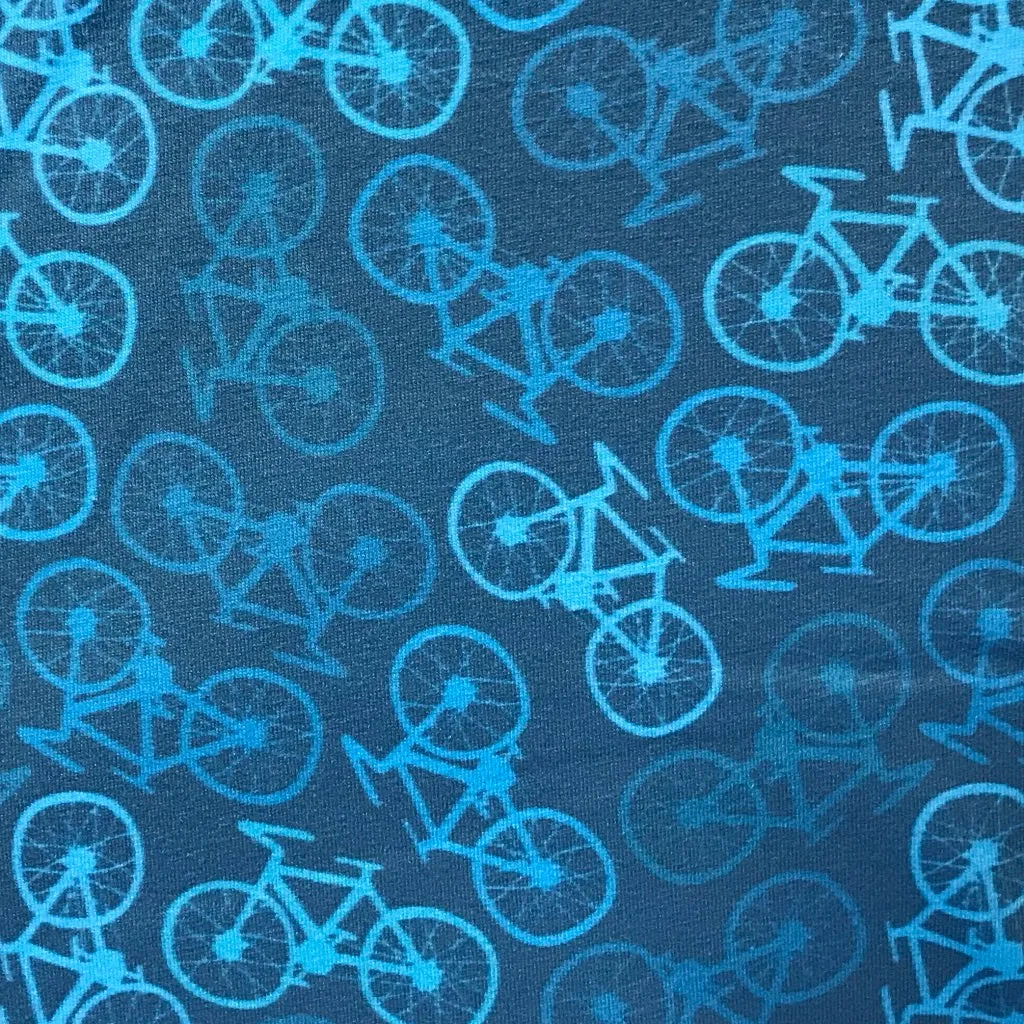 Mens Chemo Beanie Hat Bicycle Print Blue