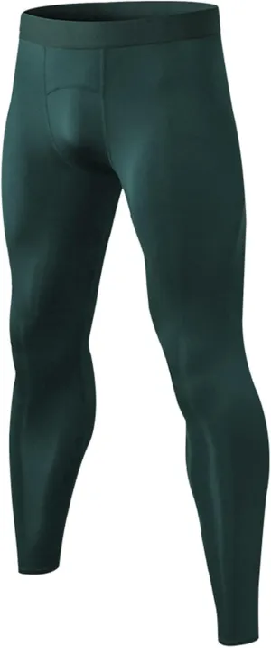 Mens Compression Pants, Quick Dry Athletic Running Leggings Workout Football Basketball Baselayer Bottoms Sports Pant