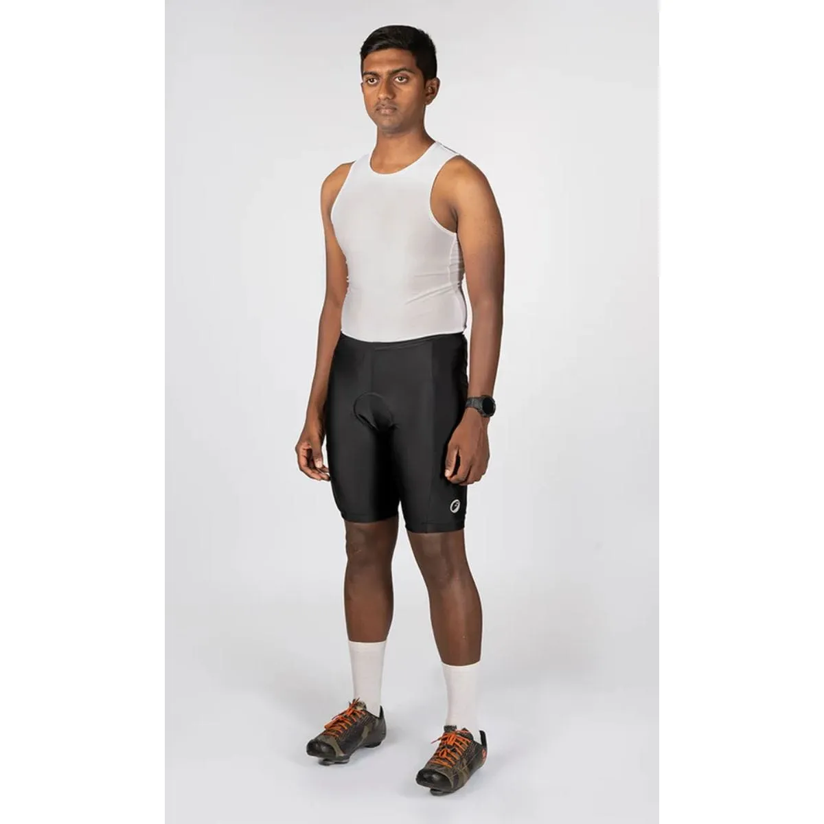 Mens Cycling Bibless Shorts - Gel Padded Shorts - Evolve - Black