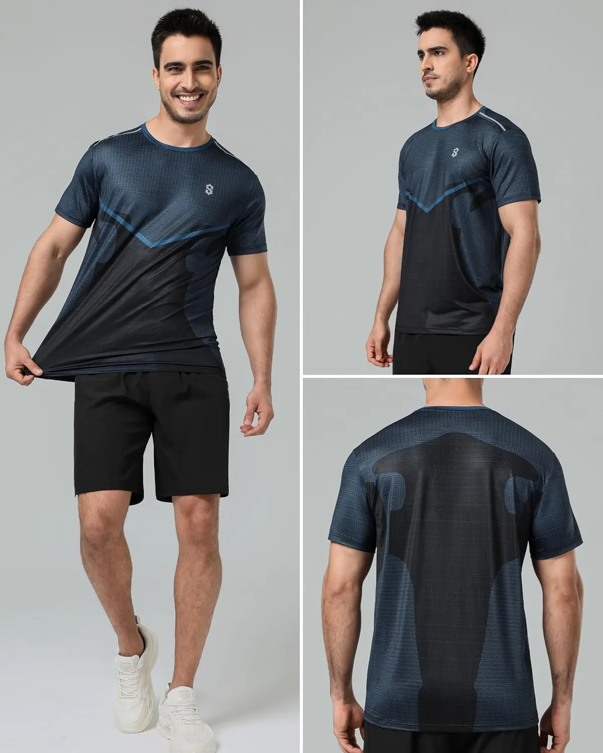 Men's Dry Fit Workout Shirts - Moisture-Wicking, Quick-Dry, 4-Way Stretch Premium Athletic Tees for Running & Sports