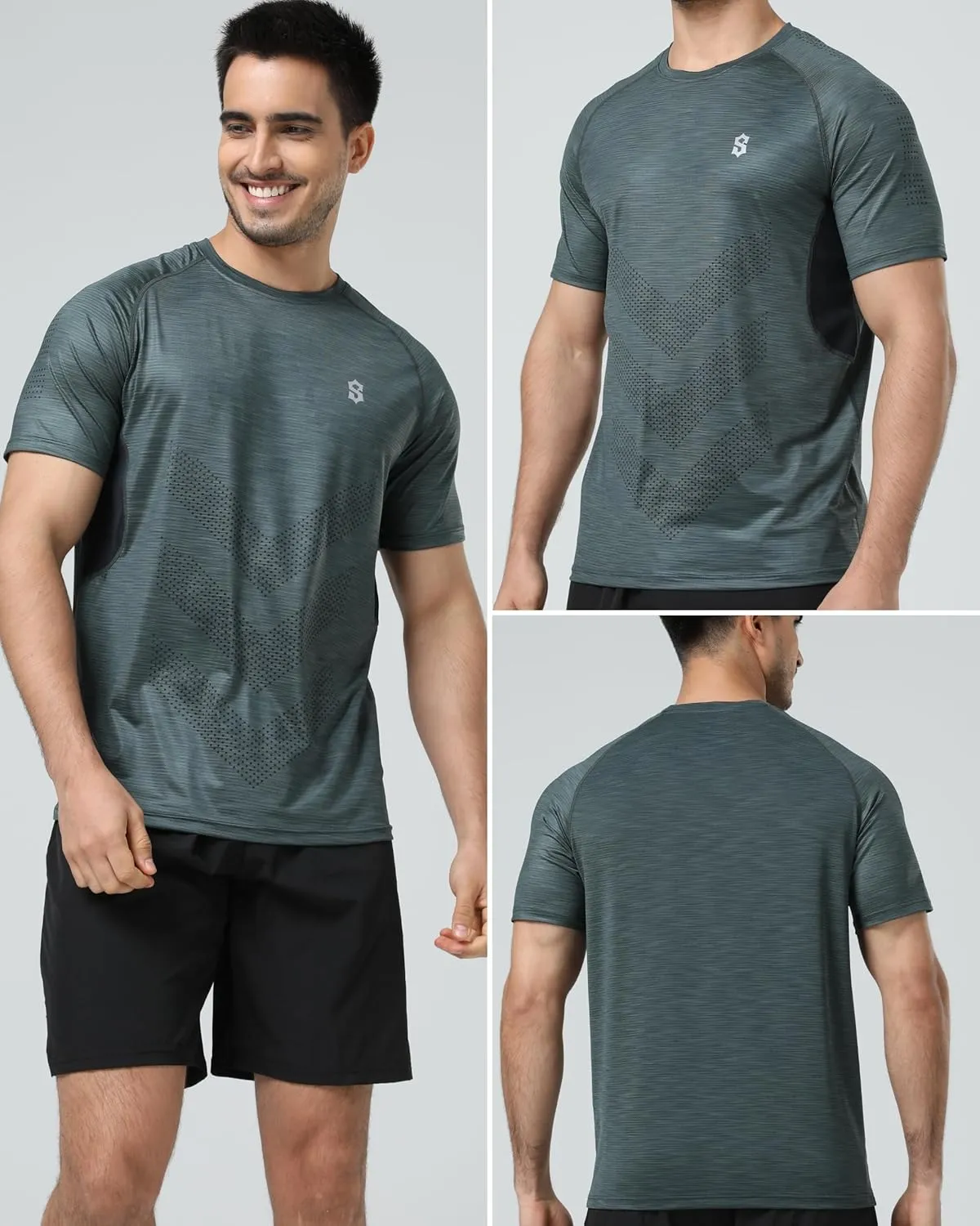 Men's Dry Fit Workout Shirts - Moisture-Wicking, Quick-Dry, 4-Way Stretch Premium Athletic Tees for Running & Sports