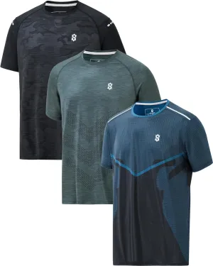 Men's Dry Fit Workout Shirts - Moisture-Wicking, Quick-Dry, 4-Way Stretch Premium Athletic Tees for Running & Sports