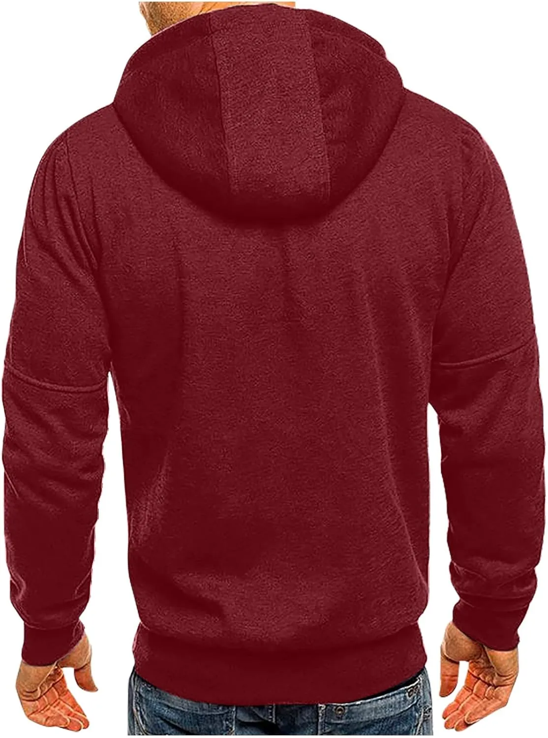 Men's Gym Workout Hooded Sweatshirts Full-Zip Active Hoodies Tops Long Sleeve Casual Hoodie Jacket with Zipper Pocket