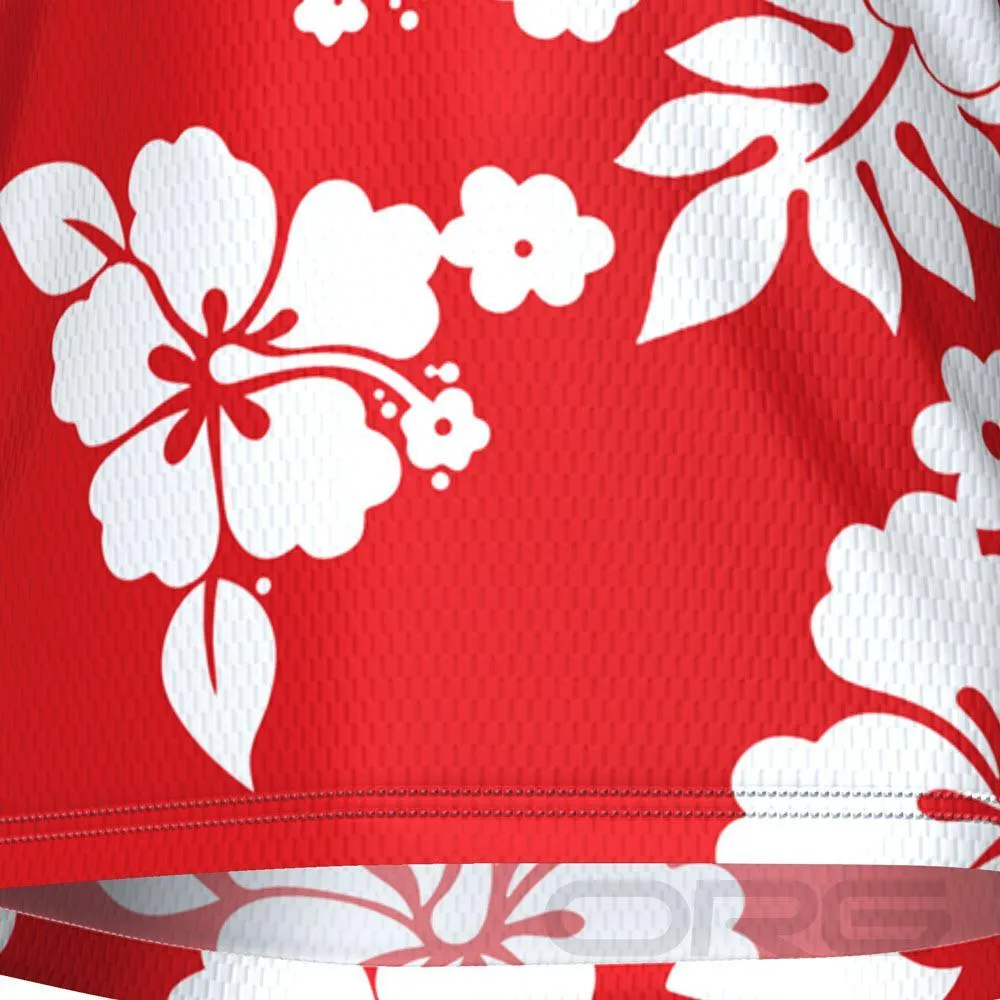 Men's Hawaiian Aloha Floral Short Sleeve Running Shirt