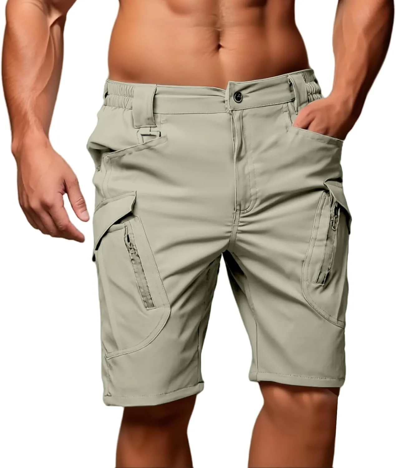 Men's Hiking Cargo Shorts Summer Outdoor Tactical Pants with Multi Pockets Fishing Camping Casual Travel Shorts for Men