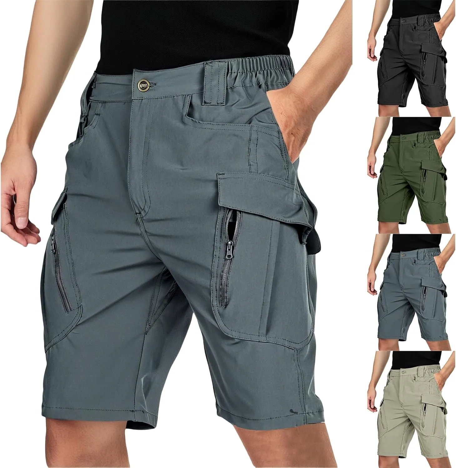 Men's Hiking Cargo Shorts Summer Outdoor Tactical Pants with Multi Pockets Fishing Camping Casual Travel Shorts for Men