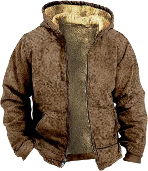 Men's Jacket Oversized Full Zip Hooded Trendy Workout Heavylight Coats