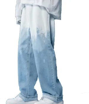 Men's Jeans Loose Fit Hip Hop Straight Leg Jeans Men's Casual Regular Straight Leg Loose Fit Denim Jeans