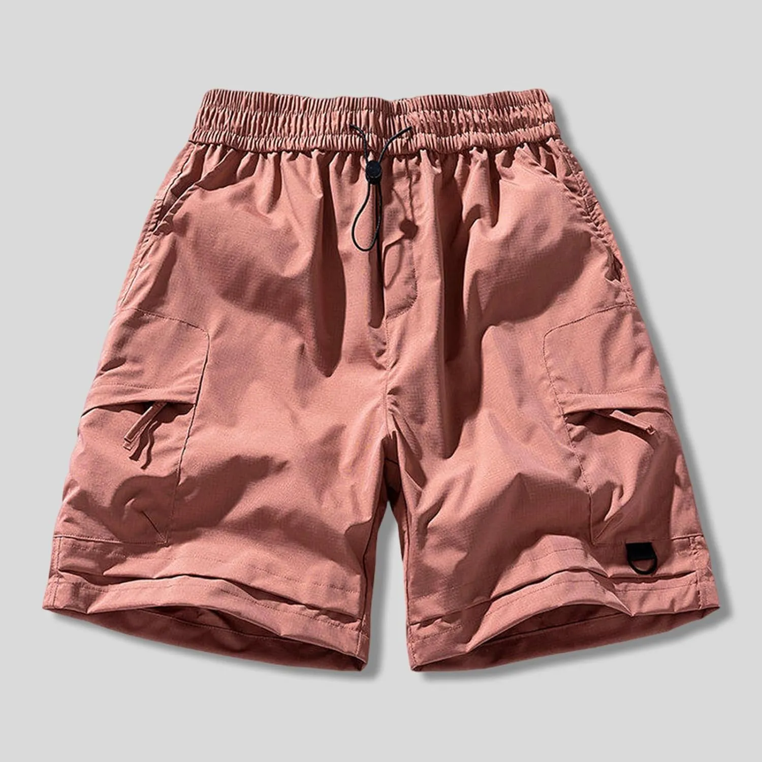 Men's Linen Shorts Athletic Hiking Water Resistant Quick-Dry Lightweight Outdoor Sweat Shorts with Pockets