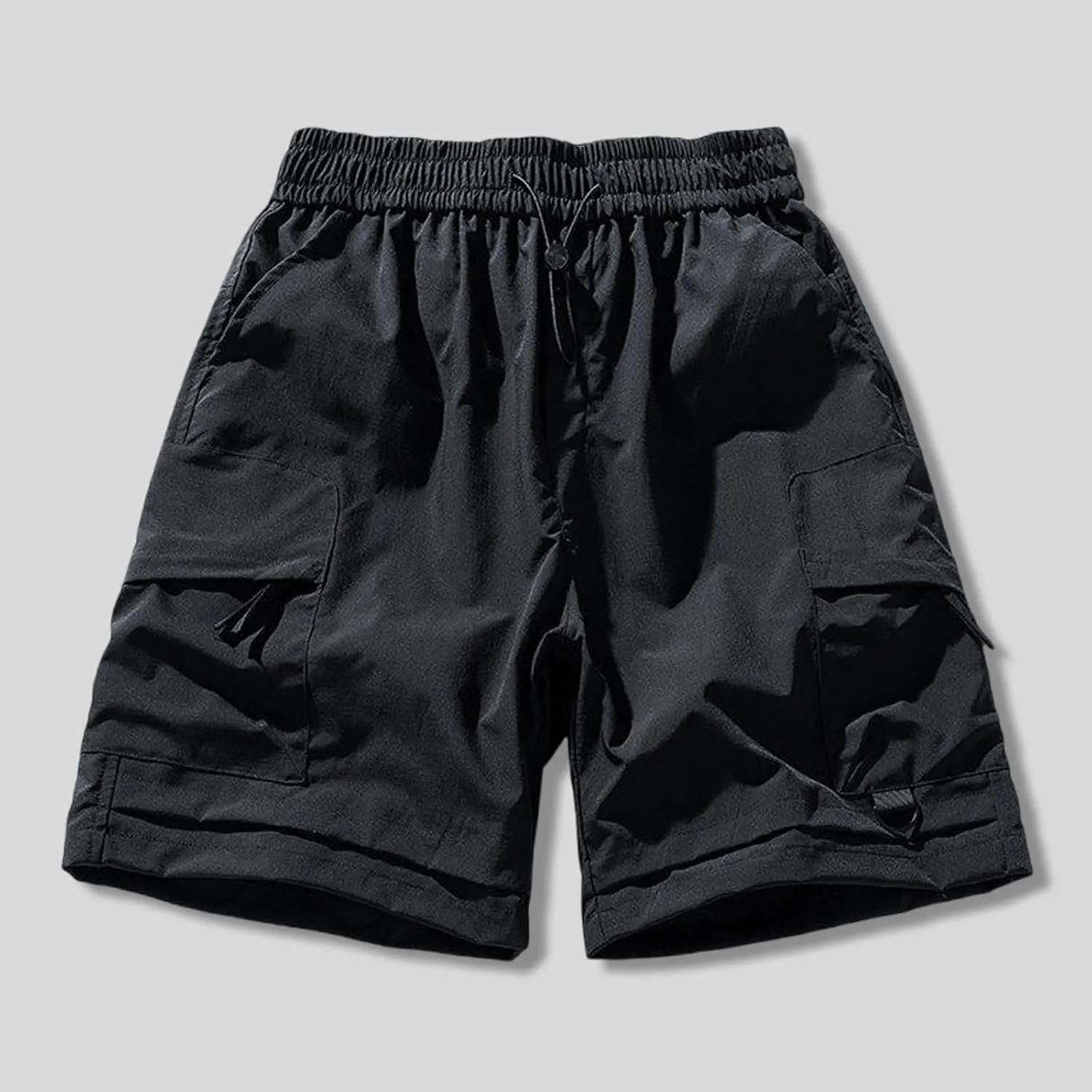 Men's Linen Shorts Athletic Hiking Water Resistant Quick-Dry Lightweight Outdoor Sweat Shorts with Pockets
