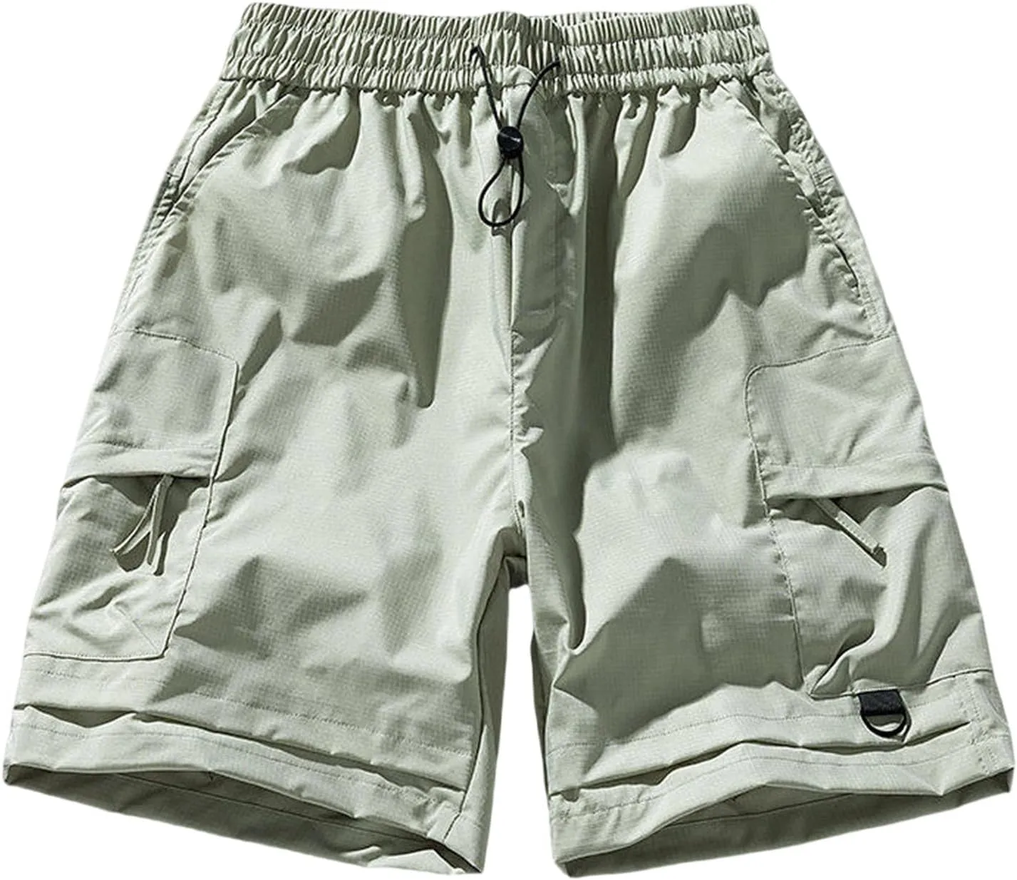 Men's Linen Shorts Athletic Hiking Water Resistant Quick-Dry Lightweight Outdoor Sweat Shorts with Pockets