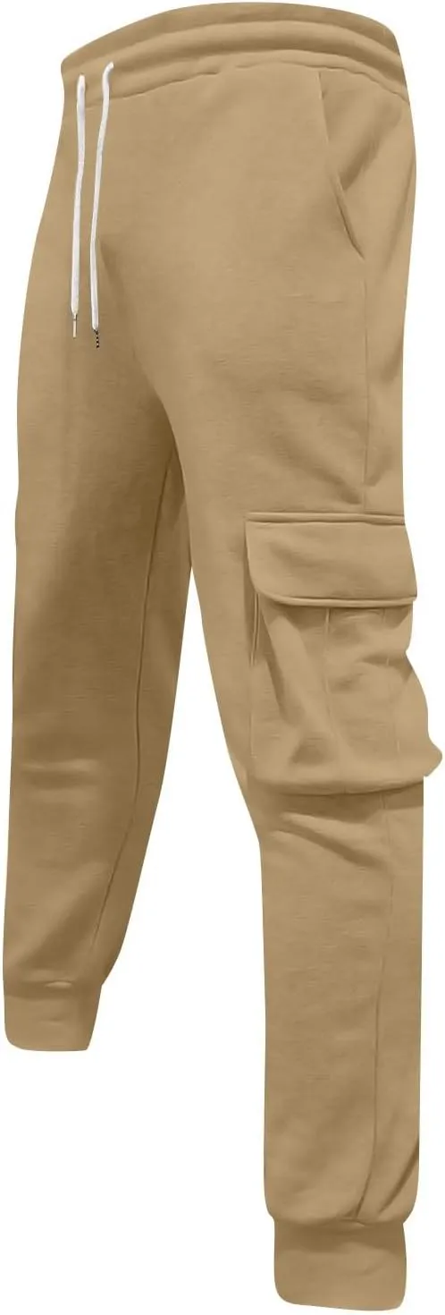 Men's Overalls Elastic Waist Drawstring Multi Pocket Casual Pants Hiking Pants Cotton Twill Sport Pant