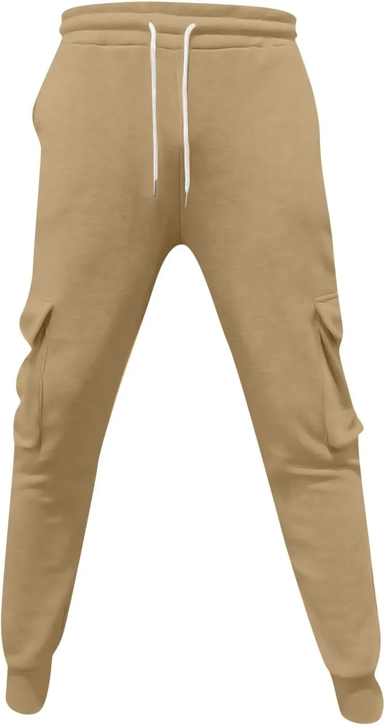 Men's Overalls Elastic Waist Drawstring Multi Pocket Casual Pants Hiking Pants Cotton Twill Sport Pant