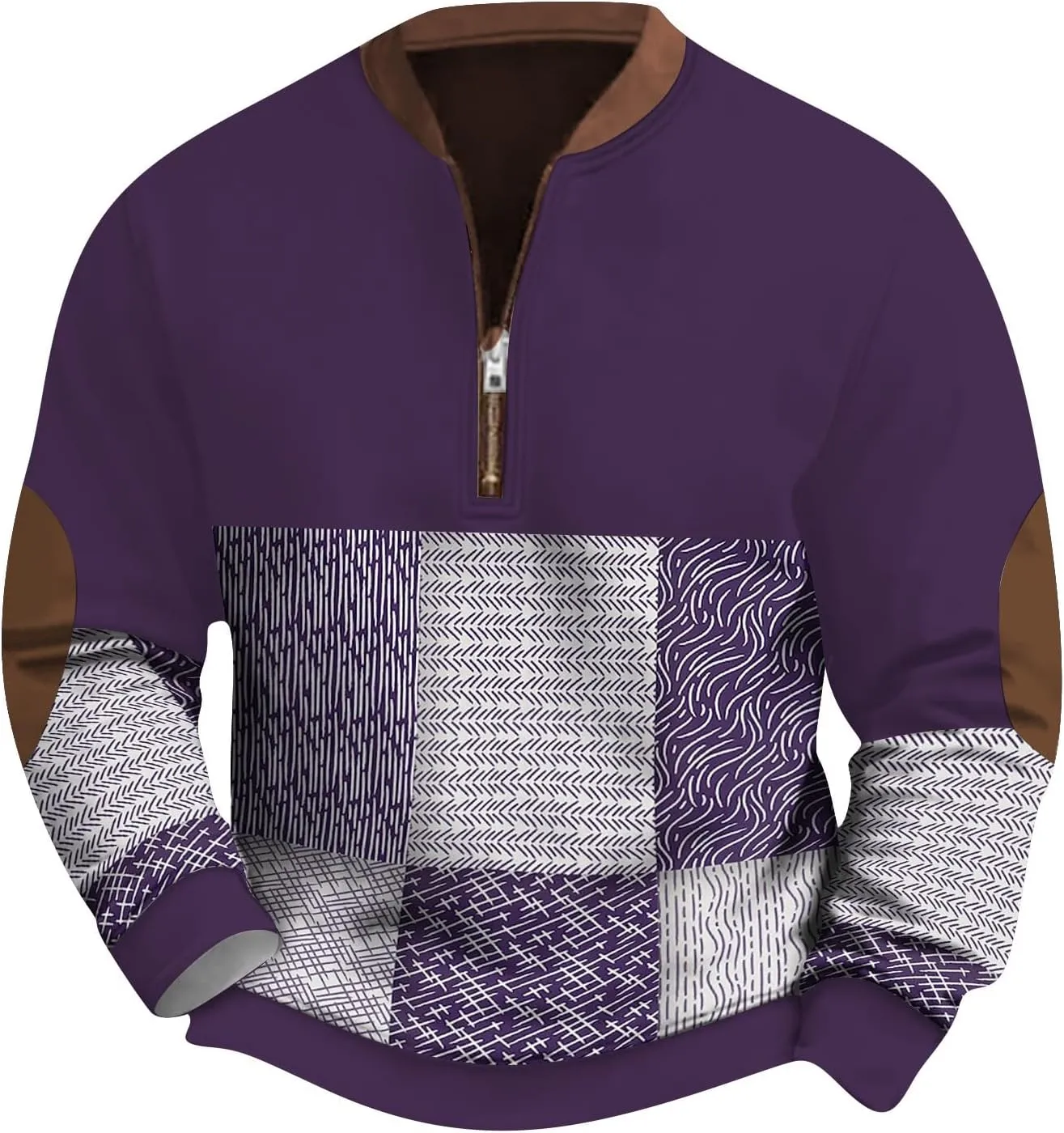 Mens Pullover Sweater Zippe Up Long Sleeve Fashion Vintage Sports V-Neck Graphic Casual Sweatshirts