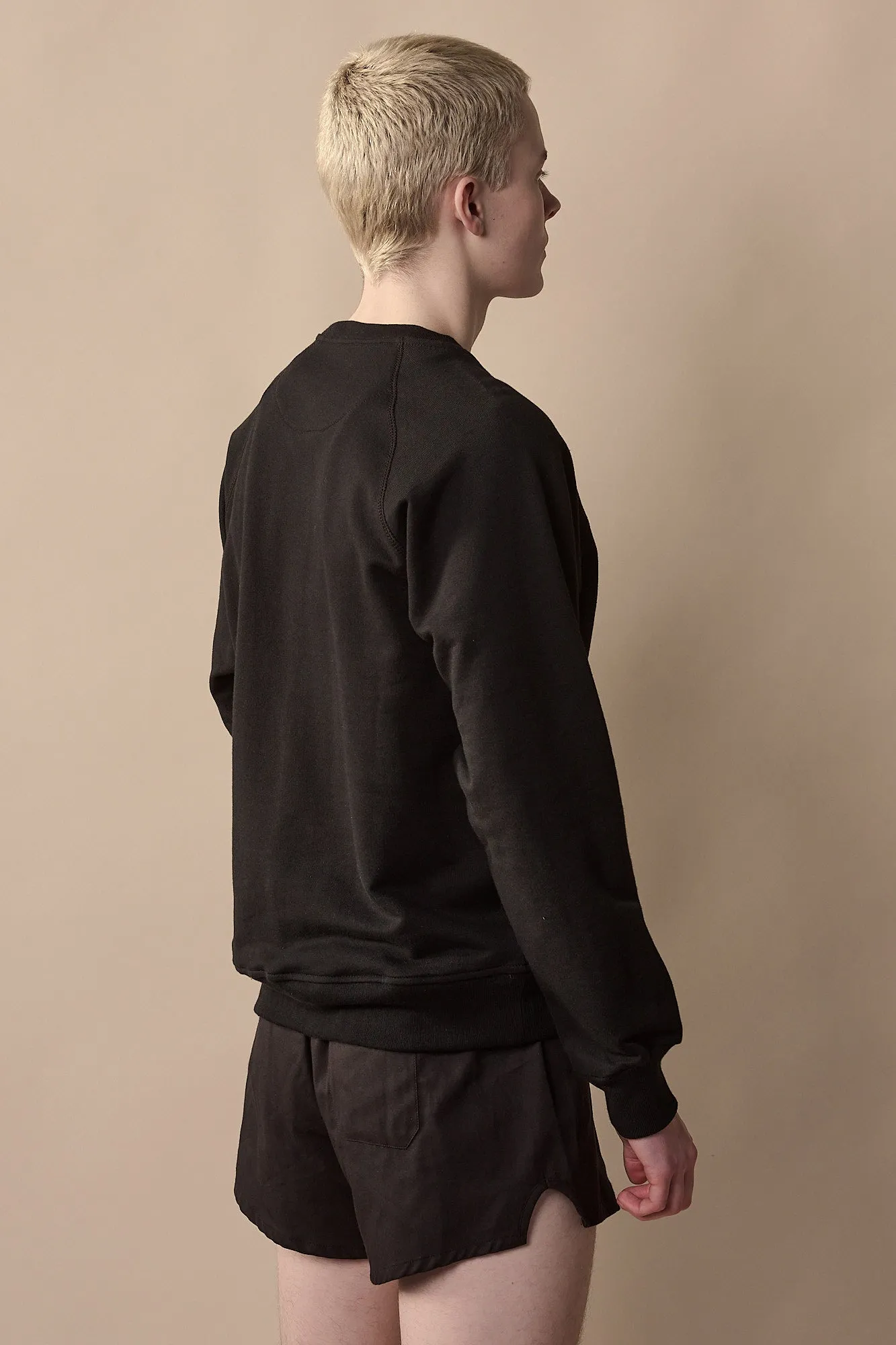 Men's Raglan Sweatshirt Plastic Free - Black
