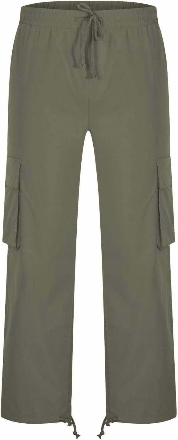 Mens Resort Wear 2025 Active Khaki Pants with Expandable Waistband,Mens Comfortable Business Casual Stretch Slacks