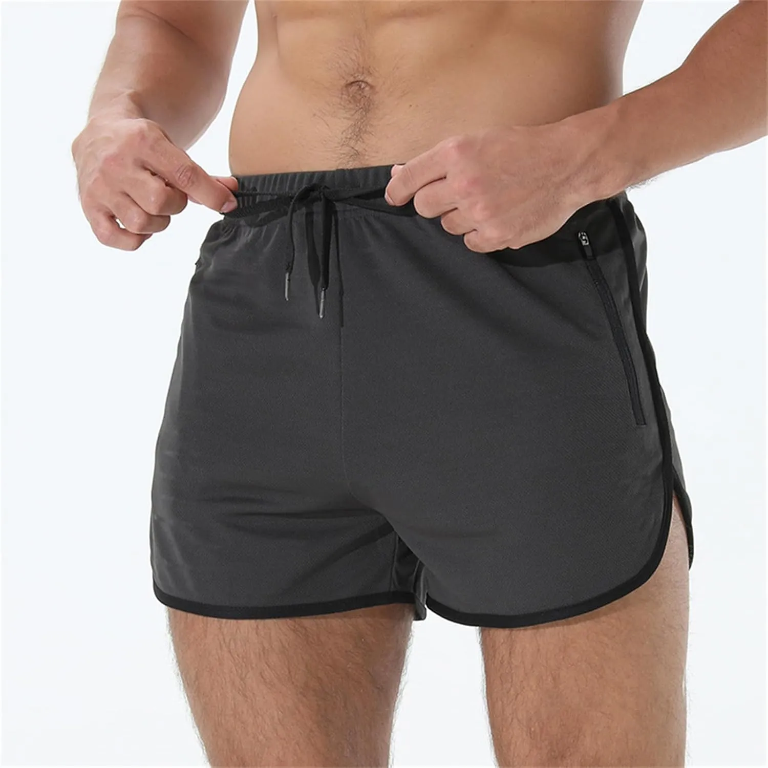 Mens Running Shorts 3 Inch Lightweight Beach Short Quick Dry Breathable Muscle Trunks Casual Mesh Workout Athletic