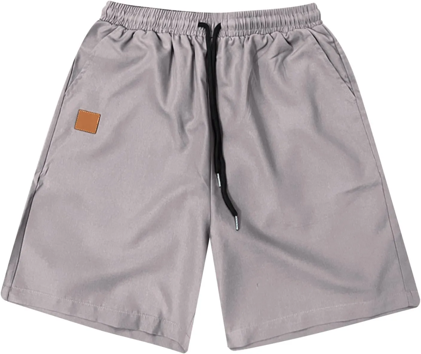 Mens Shorts Quick Dry Drawstring Exercise Elastic Waist Relaxed Shorts with Pockets