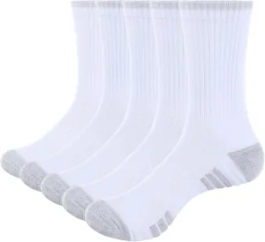 Mens Socks Sweat Wicking Anti Smell Cushioned Cotton Hiking Casual Everyday Work Casual Athletic Crew Socks For Men